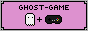 A button with a ghost and a game controler and the words 'Ghost Game' above them